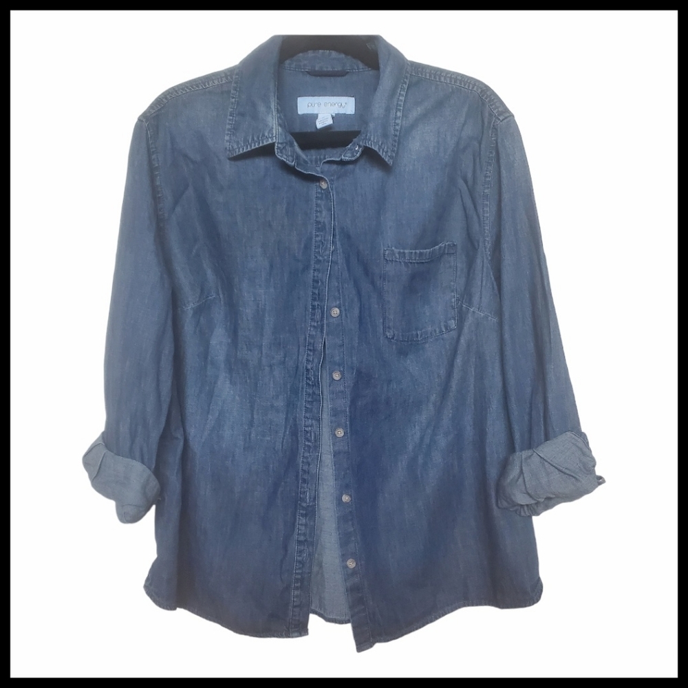 Pure Energy Denim Button Down Shirt
